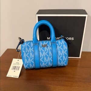 Michael Kors Sky Blue Micro Duffle Keyfob